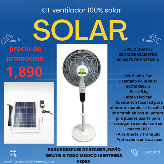 VENTILADOR SOLAR 100% - KIT DE VENTILADOR CON PANEL SOLAR