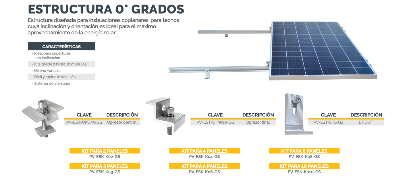 Z H- Estructuras de Aluminio ajustable para Paneles solares