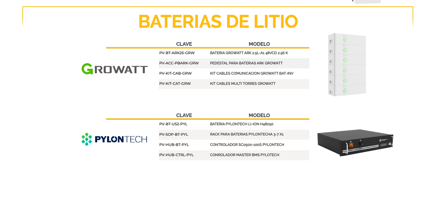 z Baterías de Litio GROWATT- PYLONTECH