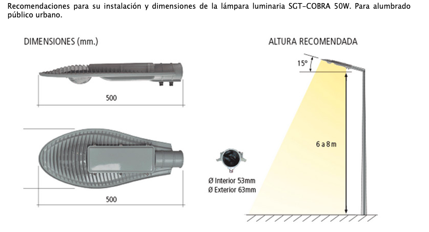 P- LAMPARA LED MODELO COBRA 50W, 100W, 15OW