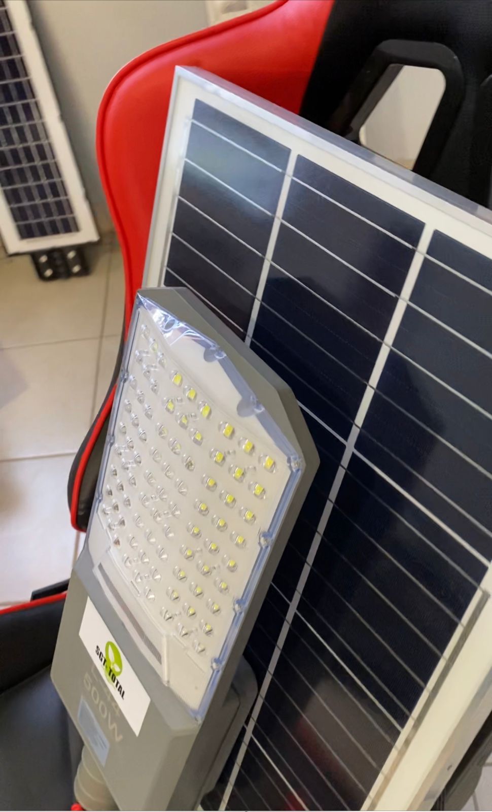 Lampara solar 500w Hibrída - Panel independiente