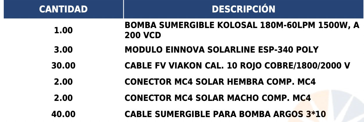 M - BOMBA SOLAR DE BOMBEO Y EXTRACCIÓN,  KIT