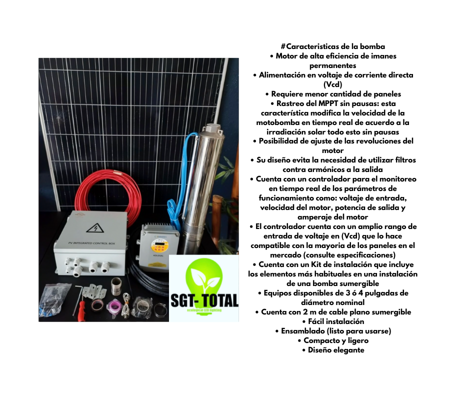 Z - Bombeo solar con bomba Connera Kolosal de 1300 watts descarga 1 1/4"