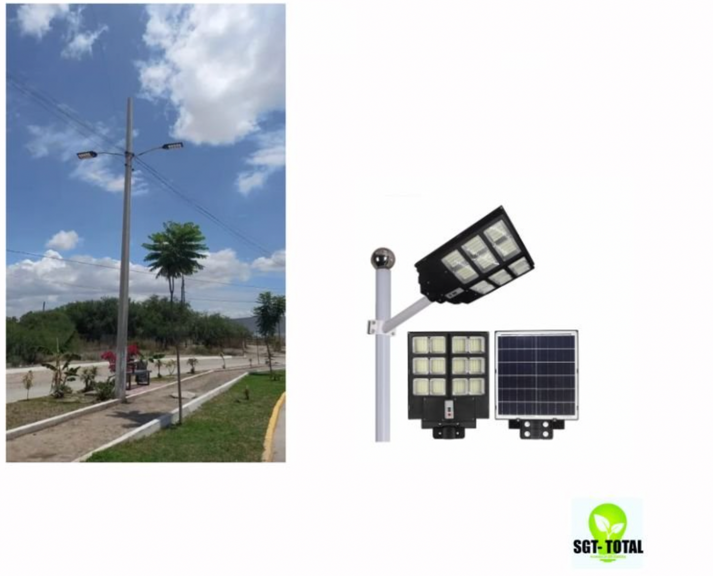 LAMPARA LED 150W PANEL SOLAR ESTANDAR SLIM  - PESOS ALUMBRADO PUBLICO CON CONTROL REMOTO 